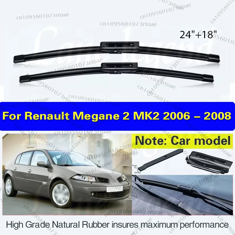 For Renault Megane 2 MK2 2006 2007 2008 Front Wiper Blades Windshield Windscreen Window Car Rain Brush Car Accessories 24"+18"
For Renault Megane 2 MK2 2006 2007 2008 Front Wiper Blades Windshield Windscreen Window Car Rain Brush Car Accessories 24"+18"