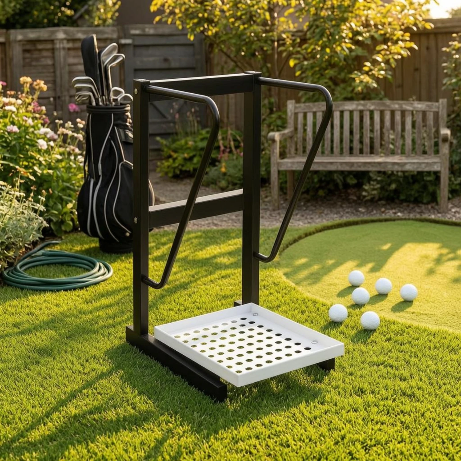 Steel Golf Bag Rack Black Metal Perforated Golf Rack Rectangular Large Capacity for Home Use
Steel Golf Bag Rack Black Metal Perforated Golf Rack Rectangular Large Capacity for Home Use