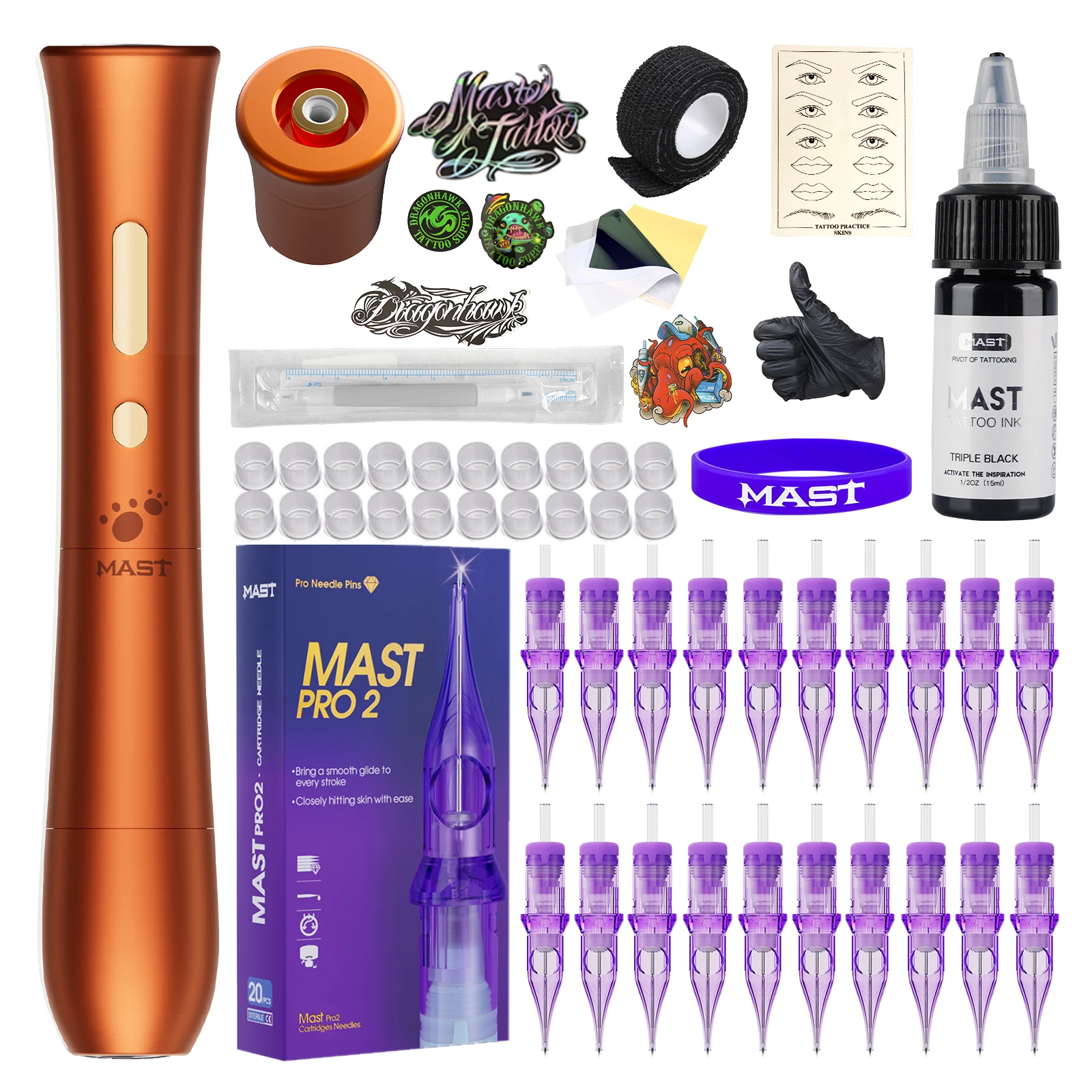 Mast P40 New Design Permanent Makeup Orange Tattoo Machine Wireless Rotary Pen Pro2 Needle Cartridges Professional Tattoo Kit
Mast P40 New Design Permanent Makeup Orange Tattoo Machine Wireless Rotary Pen Pro2 Needle Cartridges Professional Tattoo Kit
