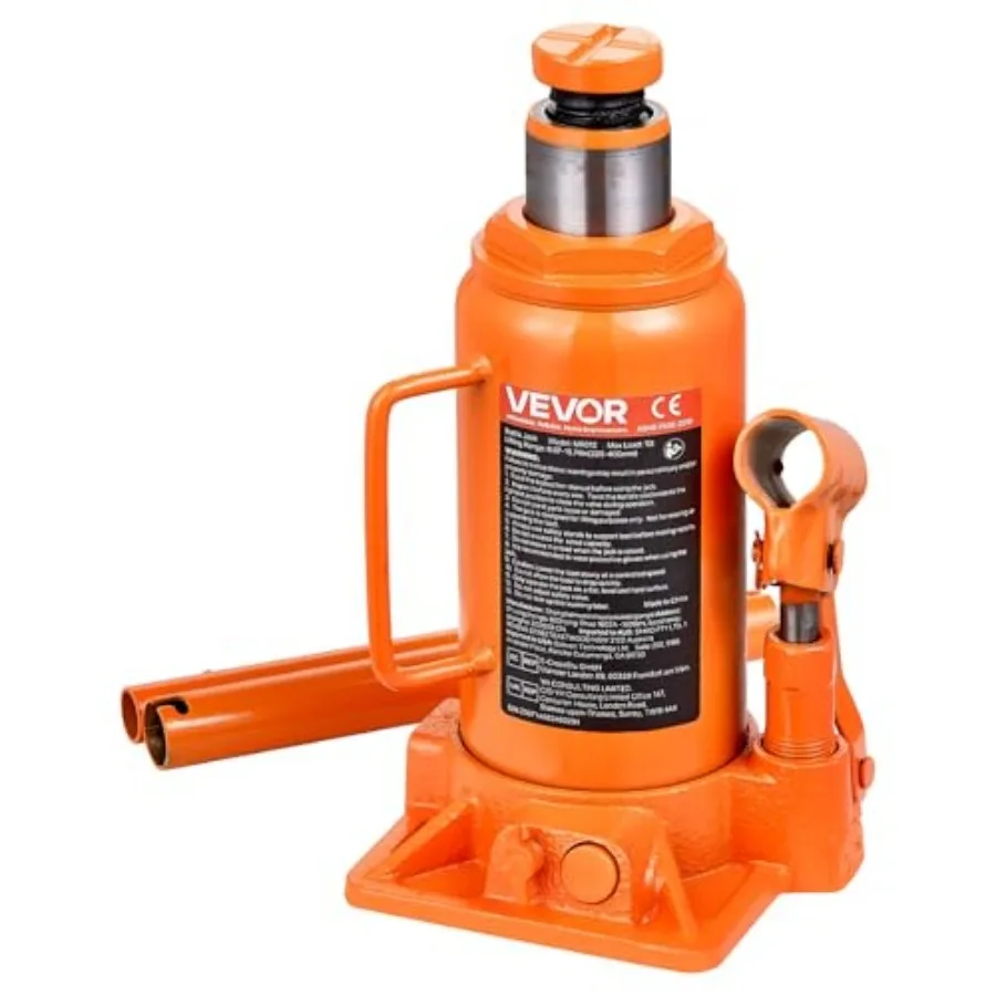Hydraulic Bottle Jack 12 Ton/24000 lbs All Welded Car Hydraulic Jack Features 7.5-14 in Lifting Range and 3-Section Long Handle
Hydraulic Bottle Jack 12 Ton/24000 lbs All Welded Car Hydraulic Jack Features 7.5-14 in Lifting Range and 3-Section Long Handle