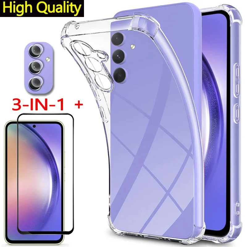 Silicone Case + Glass for A24 4G Samsung A34 A54 5G Soft Clear Shockproof Phone Cases Samsung A54 Cover Samsung Galaxy A34 Case
Silicone Case + Glass for A24 4G Samsung A34 A54 5G Soft Clear Shockproof Phone Cases Samsung A54 Cover Samsung Galaxy A34 Case