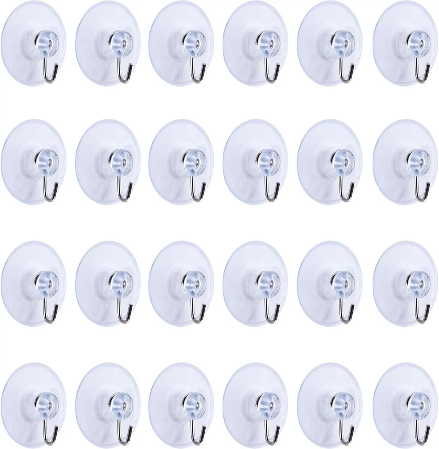 24 Pcs Suction Cup Hooks with Metal Hooks for Glass Window Towel Hangers Bathroom Kitchen Decorations, 3 lbs (45 mm)
24 Pcs Suction Cup Hooks with Metal Hooks for Glass Window Towel Hangers Bathroom Kitchen Decorations, 3 lbs (45 mm)