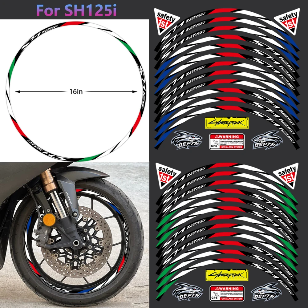 12PCS New 16 inch Reflective Waterproof Motorcycle Wheel Stickers Stripes Rim Decals for Honda SH125i
12PCS New 16 inch Reflective Waterproof Motorcycle Wheel Stickers Stripes Rim Decals for Honda SH125i