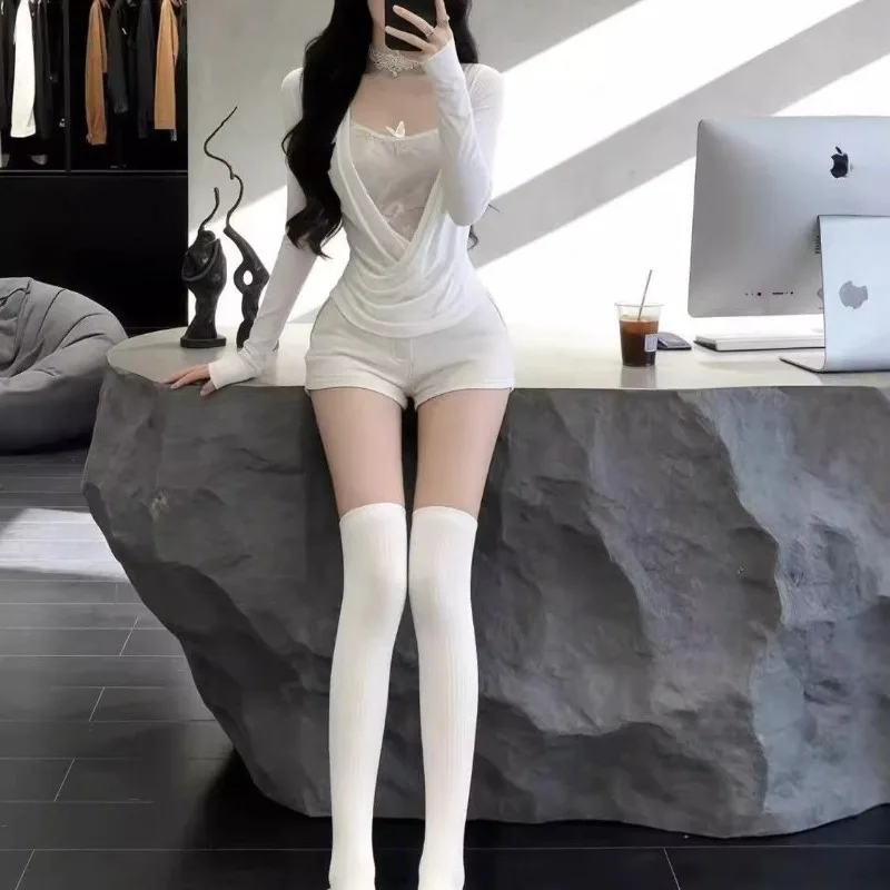 Elegant Vintage Slim Fit Long Sleeve Tees Y2k Harajuku Fashion Tops Chic New Women Sweet Spice Girl Sexy Fake Two Piece T-shirt
Elegant Vintage Slim Fit Long Sleeve Tees Y2k Harajuku Fashion Tops Chic New Women Sweet Spice Girl Sexy Fake Two Piece T-shirt