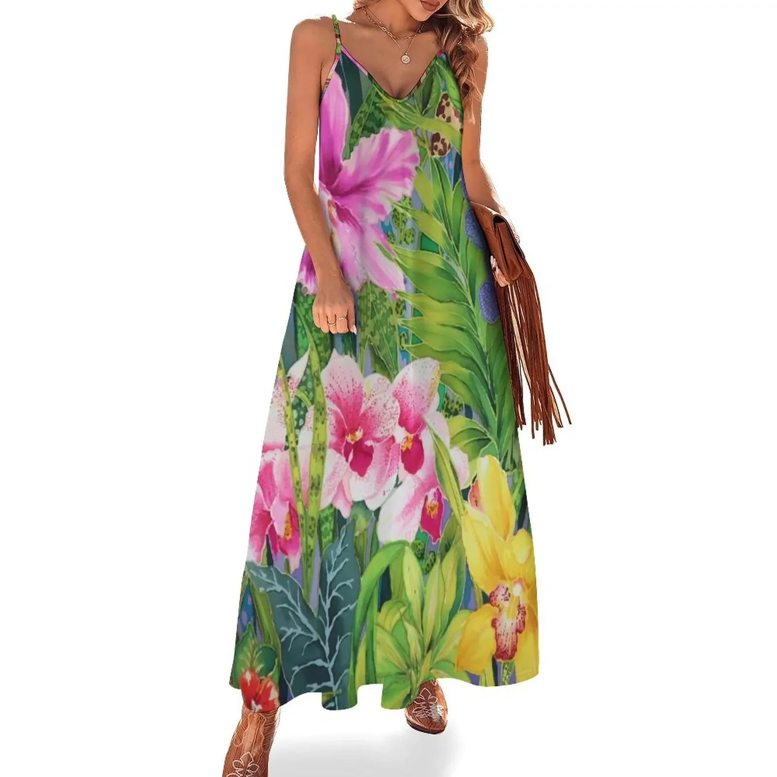 Assorted Orchids Sleeveless Dress women evening dress chic and elegant woman dress
Assorted Orchids Sleeveless Dress women evening dress chic and elegant woman dress