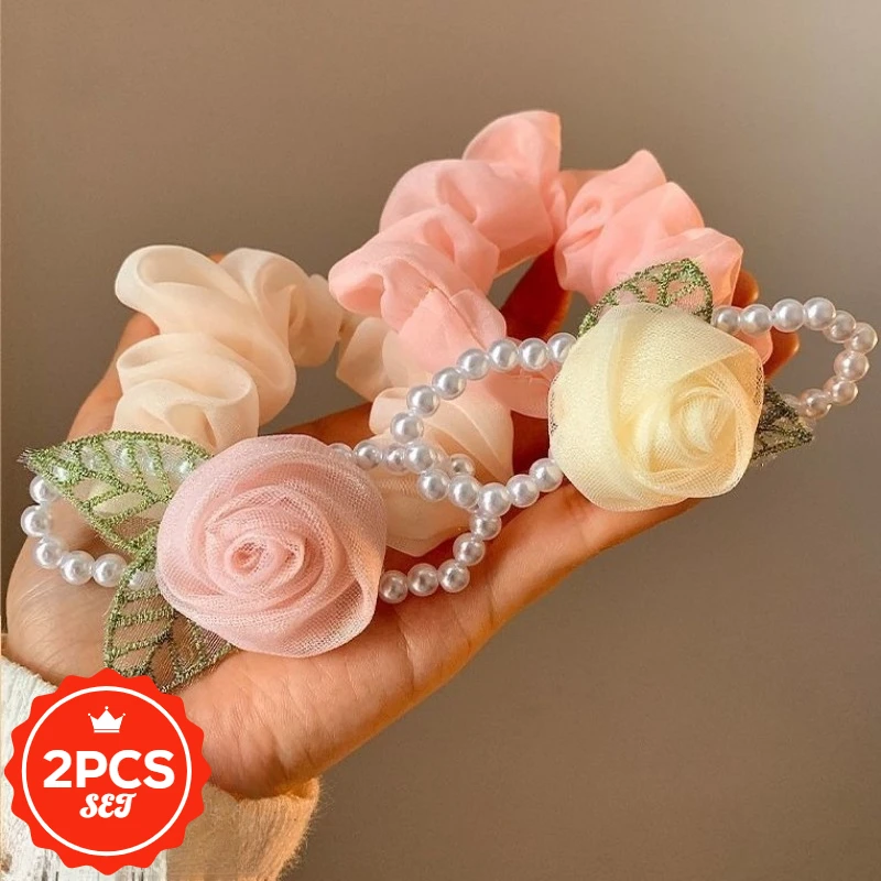 2Pcs/set New Pearl Rose Blossoms Large Intestine Hairband Women's Hair Tie Sensation Camellia Hair Rope Hair Elastic
2Pcs/set New Pearl Rose Blossoms Large Intestine Hairband Women's Hair Tie Sensation Camellia Hair Rope Hair Elastic