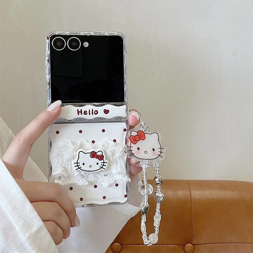 Korean Fashion Polka Dot Cute HelloKitty Leather Phone case for Samsung Galaxy Z Flip5 6 7 Flip 7 7FE flip 6 Cover With Chain
Korean Fashion Polka Dot Cute HelloKitty Leather Phone case for Samsung Galaxy Z Flip5 6 7 Flip 7 7FE flip 6 Cover With Chain