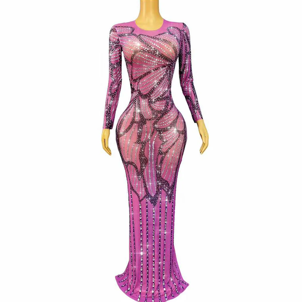 Блестящие блестящие стразы ручной работы, платье с длинными рукавами, вечернее платье для дня рождения, красная ковровая дорожка, сценическая одежда
Блестящие блестящие стразы ручной работы, платье с длинными рукавами, вечернее платье для дня рождения, красная ковровая дорожка, сценическая одежда