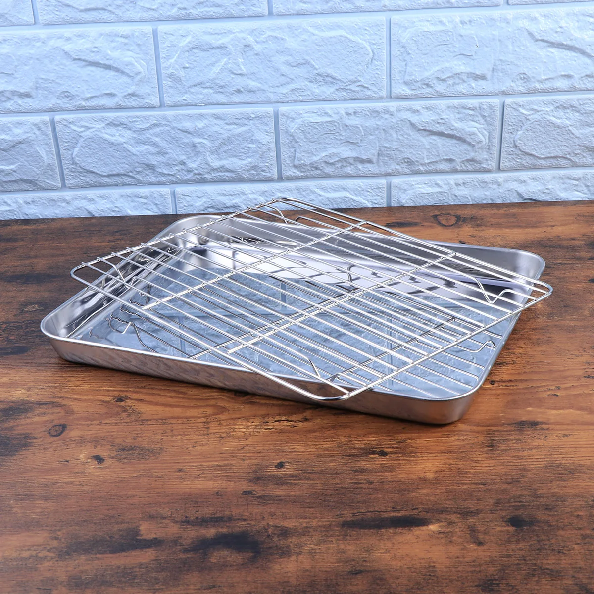 2Pcs Baking Set Stainless Steel Bakeware Pan Cooling Rack Cake Sheet Sturdy Design Bakeware Pan Long Performance
2Pcs Baking Set Stainless Steel Bakeware Pan Cooling Rack Cake Sheet Sturdy Design Bakeware Pan Long Performance