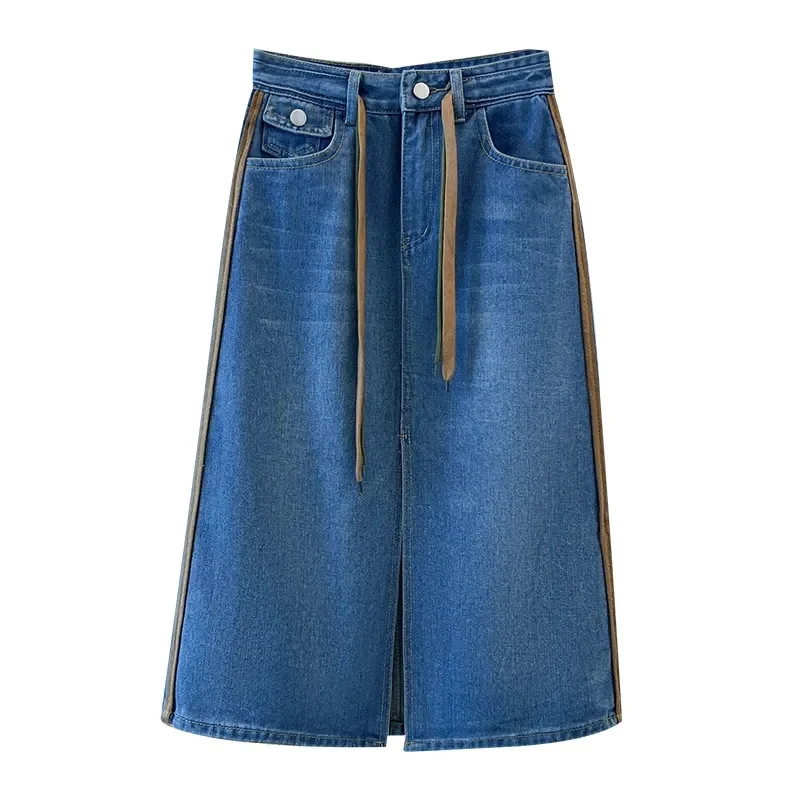 Denim Skirt Half Length Skirt Female Mid Length Skirt 2023 New Spring/Ssummer Fashion Split High Waisted A-Line Skirt
Denim Skirt Half Length Skirt Female Mid Length Skirt 2023 New Spring/Ssummer Fashion Split High Waisted A-Line Skirt