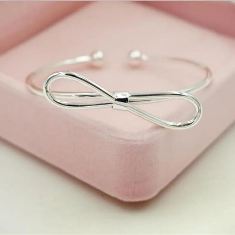 New Fashion Jewelry Creative 925 Sterling Silver Bracelet Women Simple Bow Girlfriend gift Opening Bangles SL067
New Fashion Jewelry Creative 925 Sterling Silver Bracelet Women Simple Bow Girlfriend gift Opening Bangles SL067