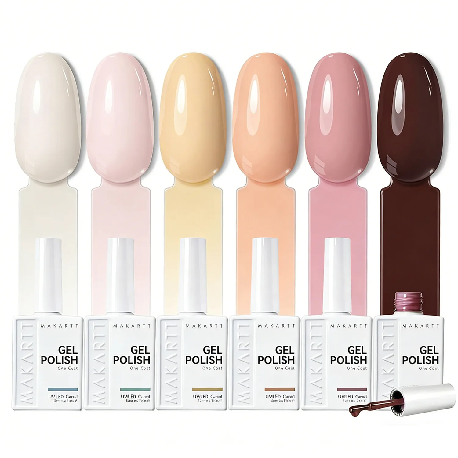 Makartt Gel Nail Polish Set: 6 Colors Nude Brown Gel Polish Kit 15ML One N'Done Neutral Skin Tones Nail Polish Soak Off UV LED
Makartt Gel Nail Polish Set: 6 Colors Nude Brown Gel Polish Kit 15ML One N'Done Neutral Skin Tones Nail Polish Soak Off UV LED
