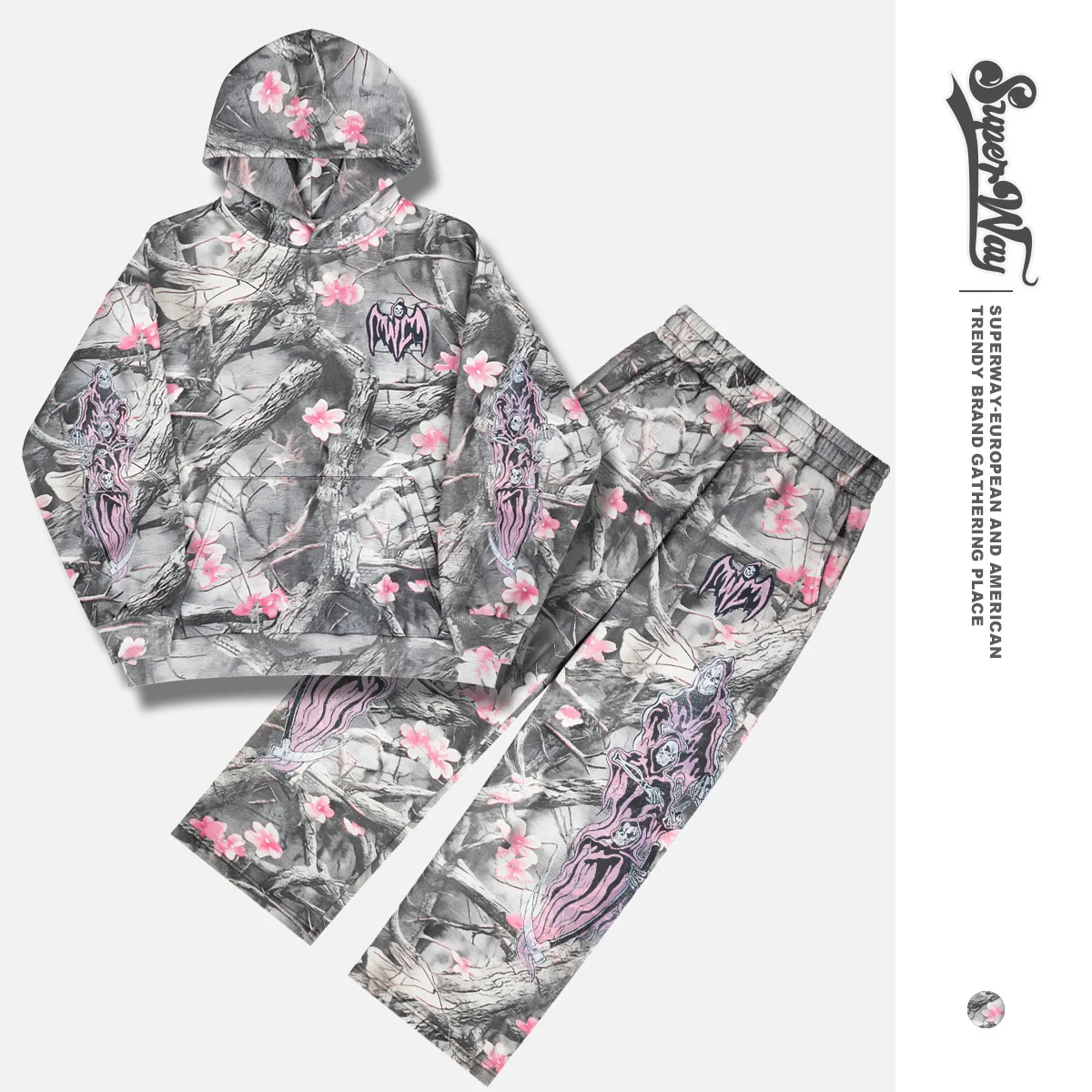 Super Way Vintage Devil Full Print American Streetwear Fleece-Lined Hoodie And Sweatpants Set Casual Comfort F541#
Super Way Vintage Devil Full Print American Streetwear Fleece-Lined Hoodie And Sweatpants Set Casual Comfort F541#