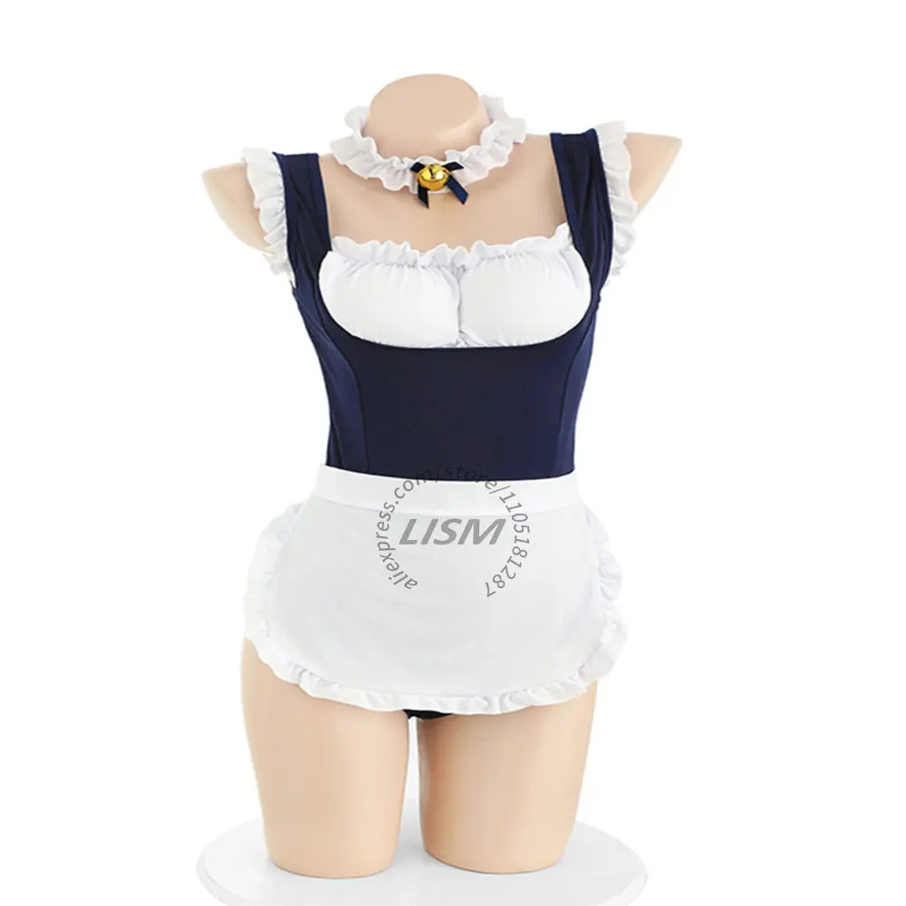 LISM Cute Maid Cosplay Lingerie Set for Women Blue White Ruffled Apron Bell Collar Anime Role Play Costume for Couple
LISM Cute Maid Cosplay Lingerie Set for Women Blue White Ruffled Apron Bell Collar Anime Role Play Costume for Couple