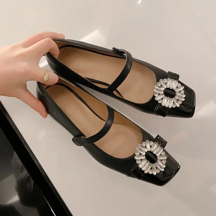 Luxury Rhinestone Flower Shoes Leather Custom Buckle Low Heel Casual Versatile Women's Shoes For Weddings & Banquets & Balls
Luxury Rhinestone Flower Shoes Leather Custom Buckle Low Heel Casual Versatile Women's Shoes For Weddings & Banquets & Balls