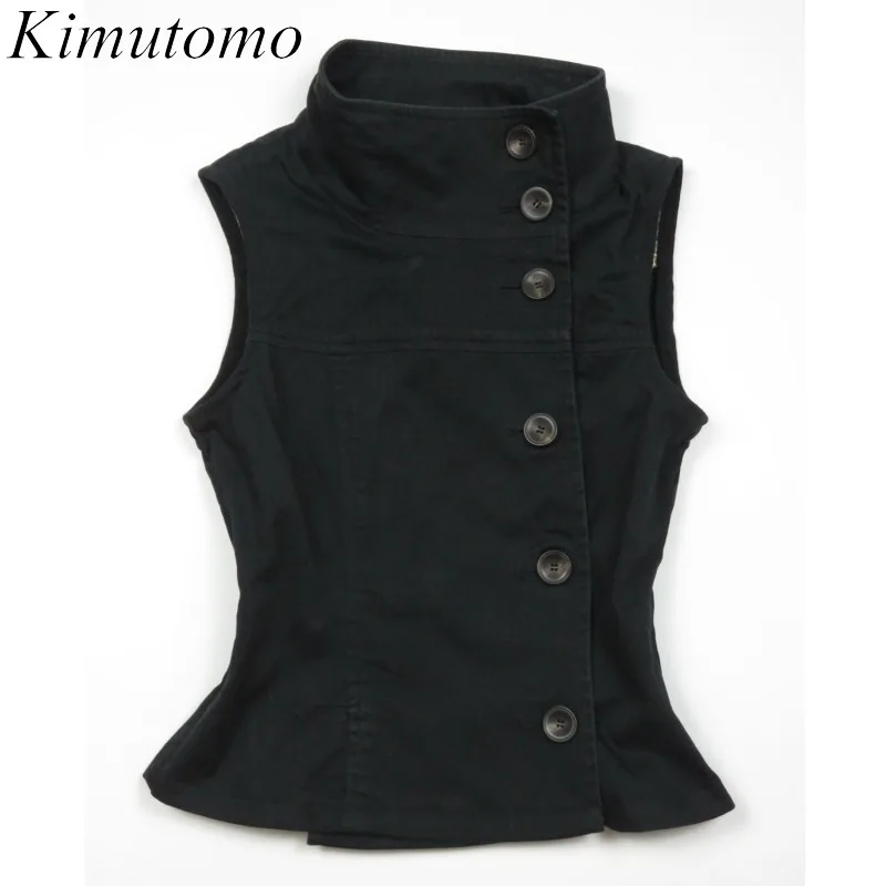 Kimutomo Vests Women Vintage Slim Stand Collar Outwear Elegant Grunge Y2k Aesthetic Harajuku Tops Fashion Autumn New Waistcoats
Kimutomo Vests Women Vintage Slim Stand Collar Outwear Elegant Grunge Y2k Aesthetic Harajuku Tops Fashion Autumn New Waistcoats