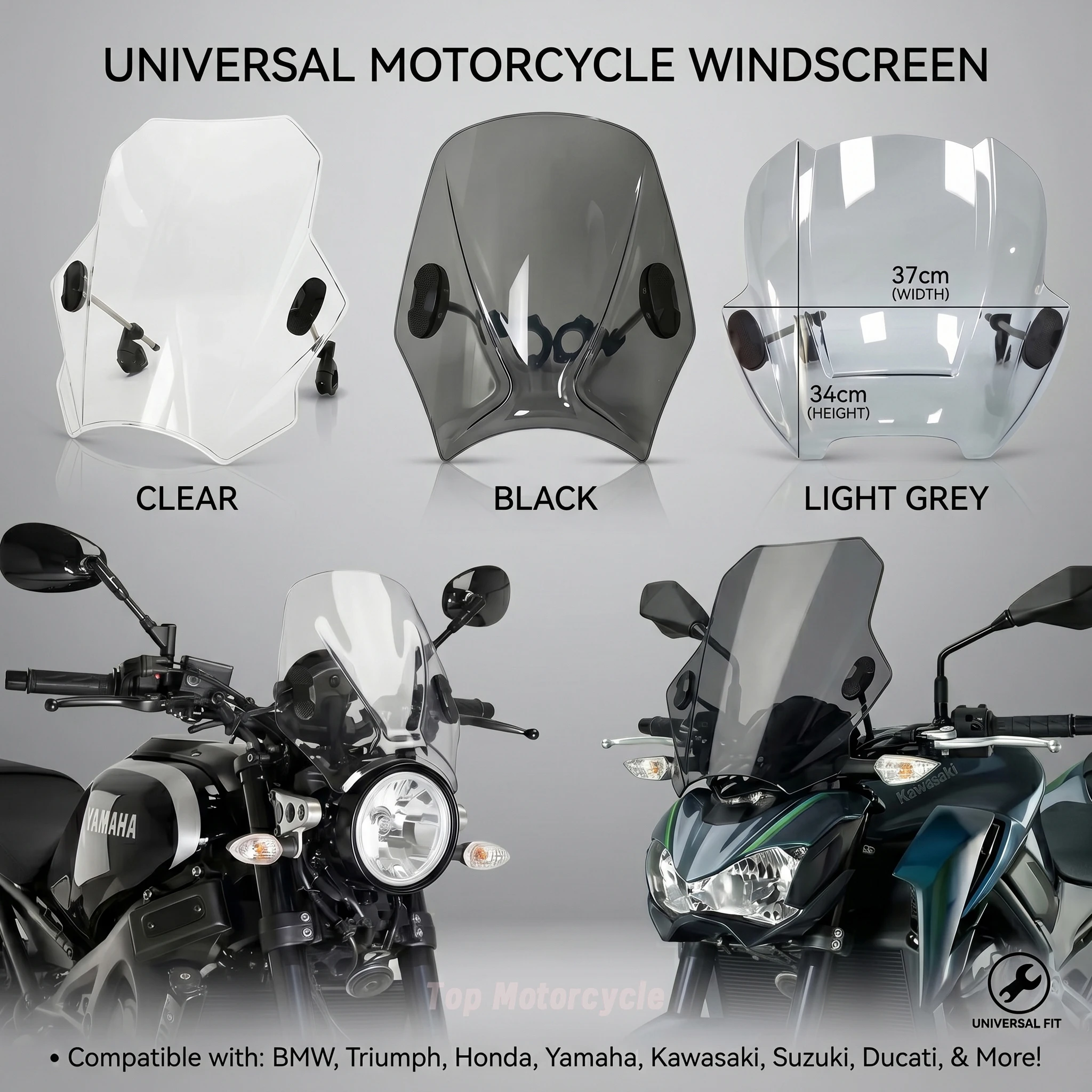 Universal Windscreen Windshield Wind Deflector For BMW R NineT RNINET R9T Pure Scrambler Urban GS R1200R R18 S1000R Visor Parts
Universal Windscreen Windshield Wind Deflector For BMW R NineT RNINET R9T Pure Scrambler Urban GS R1200R R18 S1000R Visor Parts