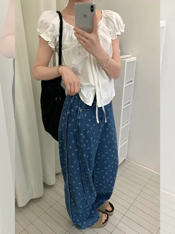 Loose Fit Wide Leg Blue Denim Jeans Women's Summer New Style Casual Slouchy Draped Long Pants High Waist Zipper Closure
Loose Fit Wide Leg Blue Denim Jeans Women's Summer New Style Casual Slouchy Draped Long Pants High Waist Zipper Closure