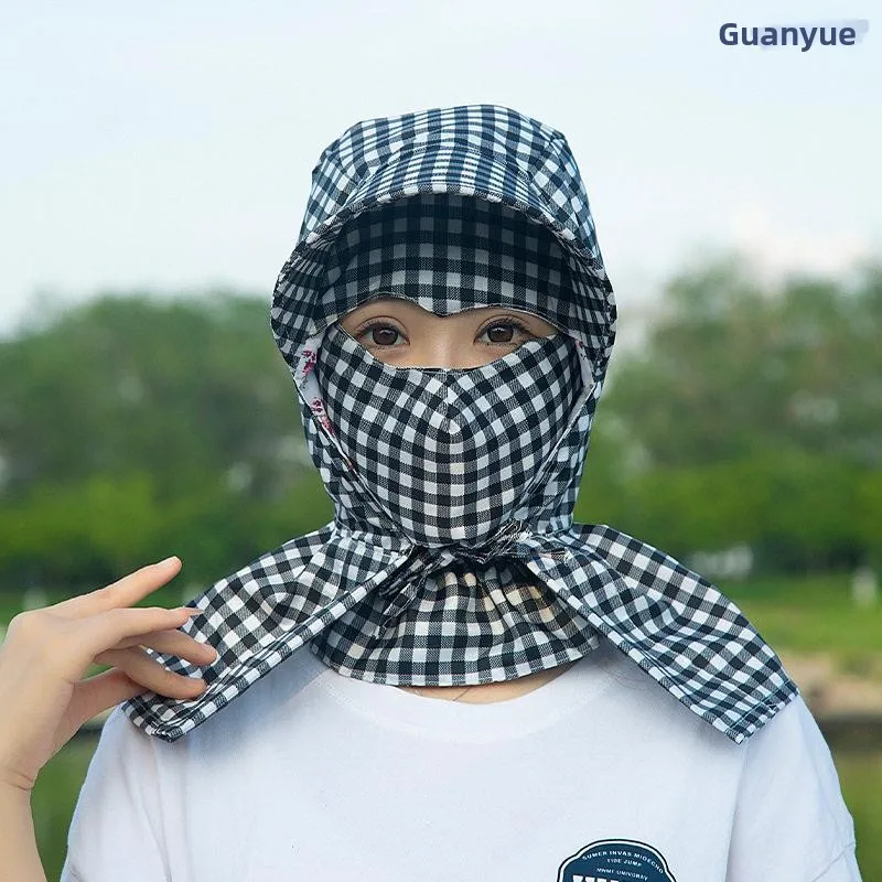 New Women's Large Brim Sun Protection Hat Mask Tea Picking Hat Summer UV Protection Plaid Hat Face Covering
New Women's Large Brim Sun Protection Hat Mask Tea Picking Hat Summer UV Protection Plaid Hat Face Covering
