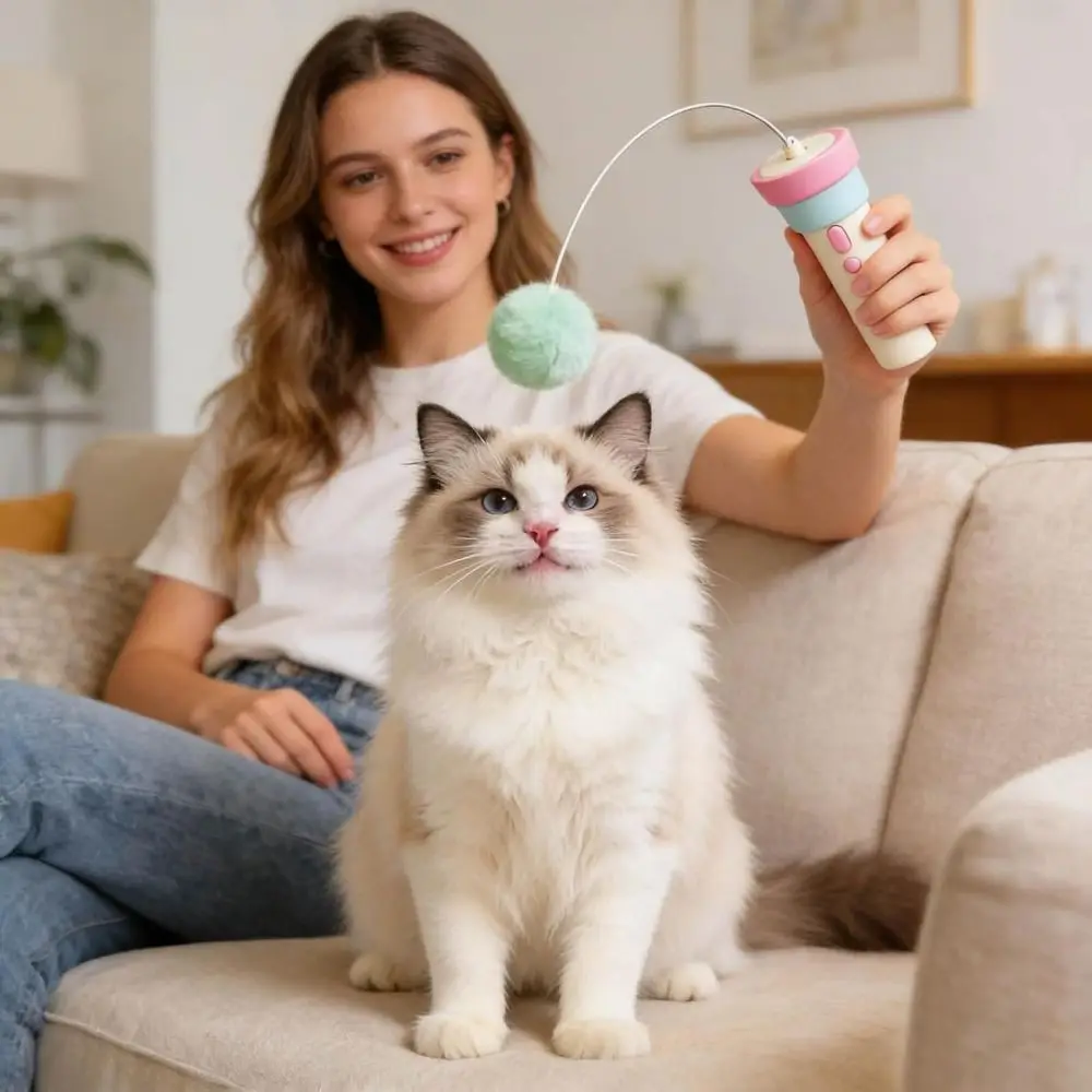 Интерактивная игрушка-дразнилка для кошек с USB-зарядкой и выдвижной веревкой, для снятия скуки, без помощи рук
Интерактивная игрушка-дразнилка для кошек с USB-зарядкой и выдвижной веревкой, для снятия скуки, без помощи рук