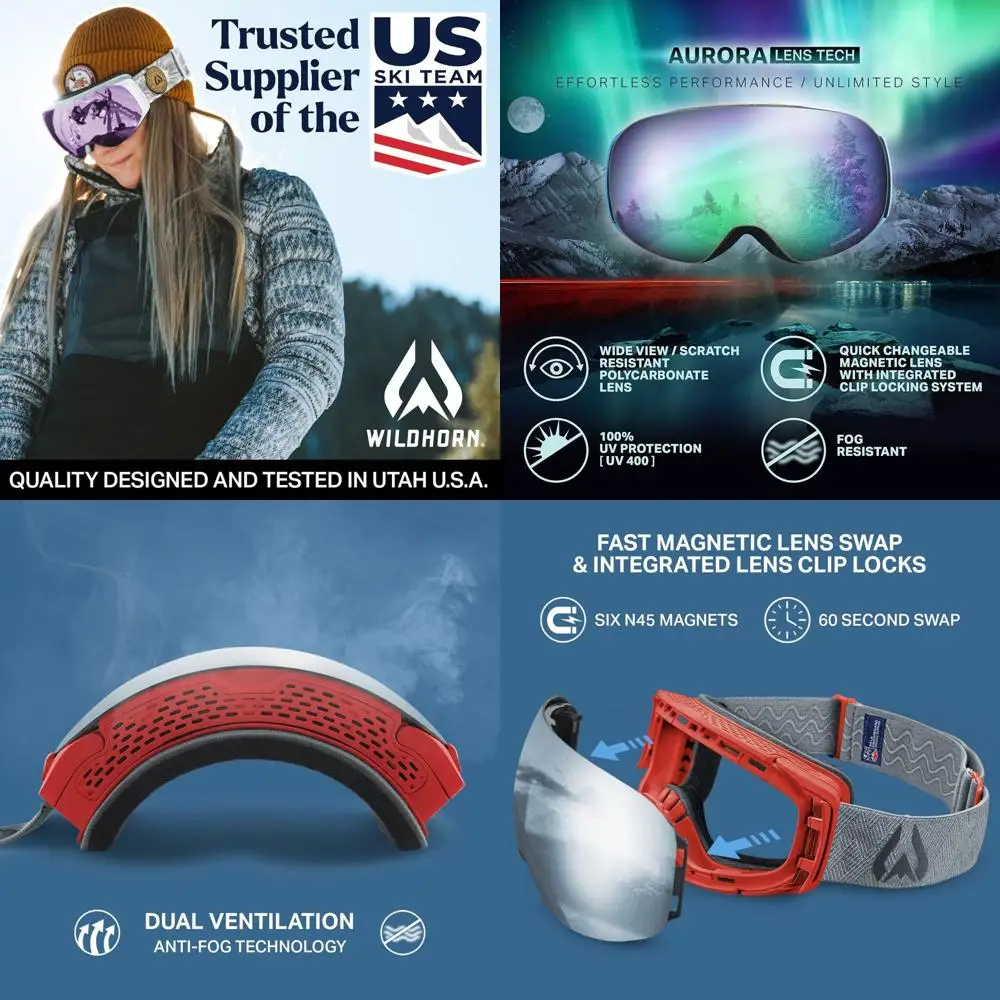 Anti-Fog, Scratch-Resistant UV-Protected Magnetic Lens Ski Goggles for Men and Women
Anti-Fog, Scratch-Resistant UV-Protected Magnetic Lens Ski Goggles for Men and Women