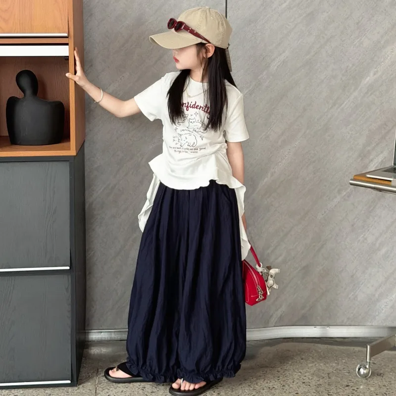 Children Clothes Girls Summer 2026 Cute Cartoon Cat Print Short Sleeve T Shirt and Loose Wide Leg Pants Breathable
Children Clothes Girls Summer 2026 Cute Cartoon Cat Print Short Sleeve T Shirt and Loose Wide Leg Pants Breathable