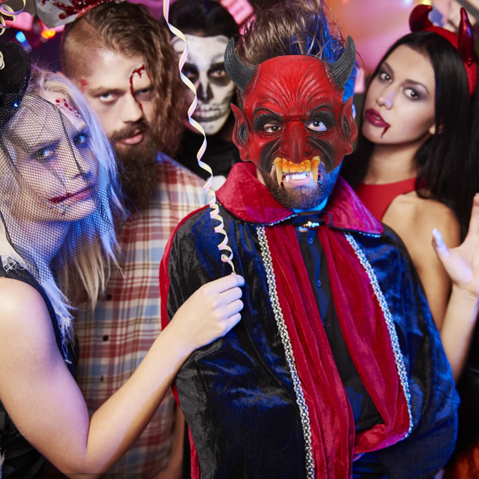 Scary Demon Masks Halloween Costume Party Adult Kids PU Mask Sharp Teeth Horns Masquerade Carnival Decorative Accessories
Scary Demon Masks Halloween Costume Party Adult Kids PU Mask Sharp Teeth Horns Masquerade Carnival Decorative Accessories
