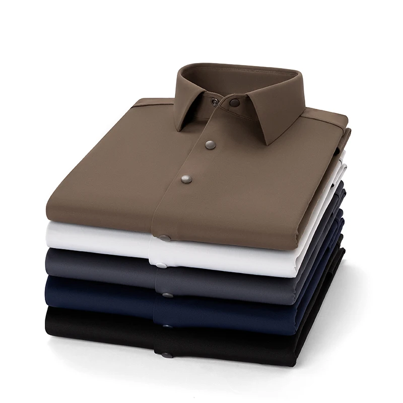 Hight quality Nylon elastic long sleeve shirts for men slim fit formal shirt solid color anti-wrinkle business white clothes
Hight quality Nylon elastic long sleeve shirts for men slim fit formal shirt solid color anti-wrinkle business white clothes