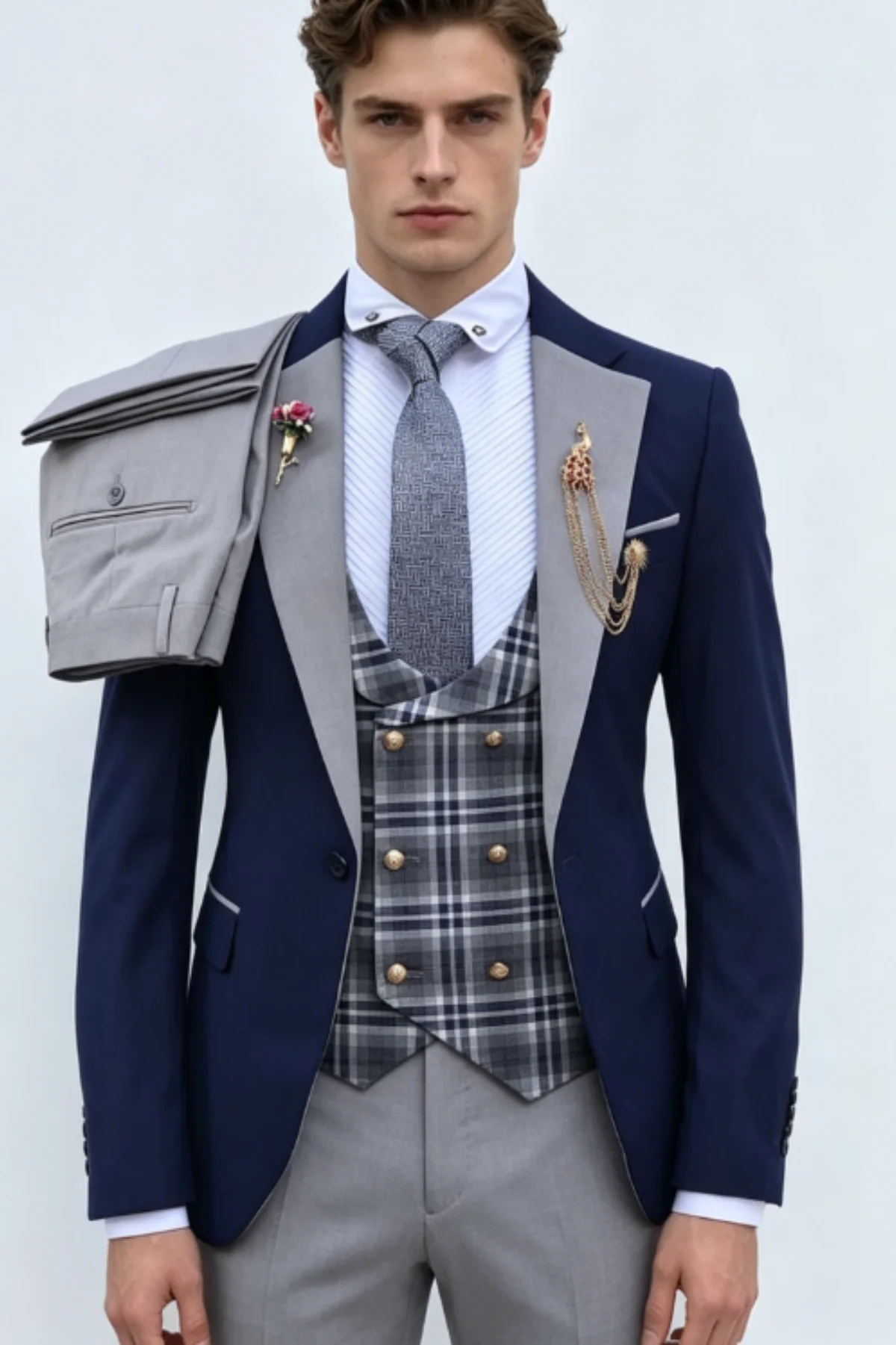 Elegant Plaid Men Suits Customized Slim Fit Notched Lapel Groom Wedding Tuxedos 3 Pieces Sets Male Prom Blazers Costume Homme
Elegant Plaid Men Suits Customized Slim Fit Notched Lapel Groom Wedding Tuxedos 3 Pieces Sets Male Prom Blazers Costume Homme