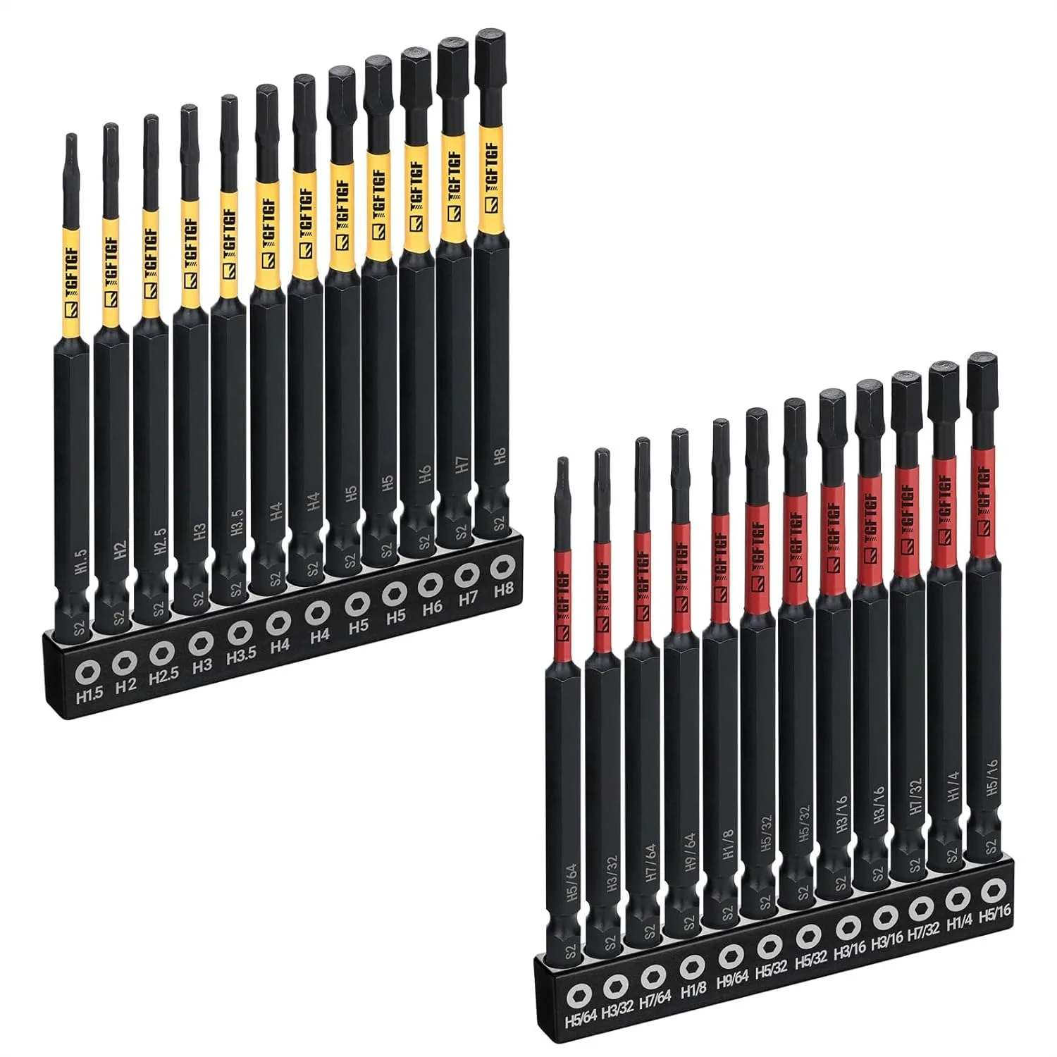 24PCS Impact Hex Allen Wrench Drill Bit Set, 4-Inch Metric & SAE, S2 Steel 1/4" Hex Shank Magnetic Screwdriver Bits with Storage
24PCS Impact Hex Allen Wrench Drill Bit Set, 4-Inch Metric & SAE, S2 Steel 1/4" Hex Shank Magnetic Screwdriver Bits with Storage