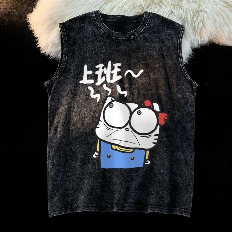 Man Sleeveless Shirt HelloKitty Cartoon Print Vest Summer Casual Gym T-shirt Women Vintage Washed Oversized Tank Top Y2k Clothes
Man Sleeveless Shirt HelloKitty Cartoon Print Vest Summer Casual Gym T-shirt Women Vintage Washed Oversized Tank Top Y2k Clothes