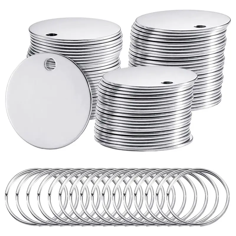 AEE4-100 Pack Round Stamping Blanks Stainless Steel Blank Tags With Hole Blank Dog Tags Metal Polished Blank Tags
AEE4-100 Pack Round Stamping Blanks Stainless Steel Blank Tags With Hole Blank Dog Tags Metal Polished Blank Tags