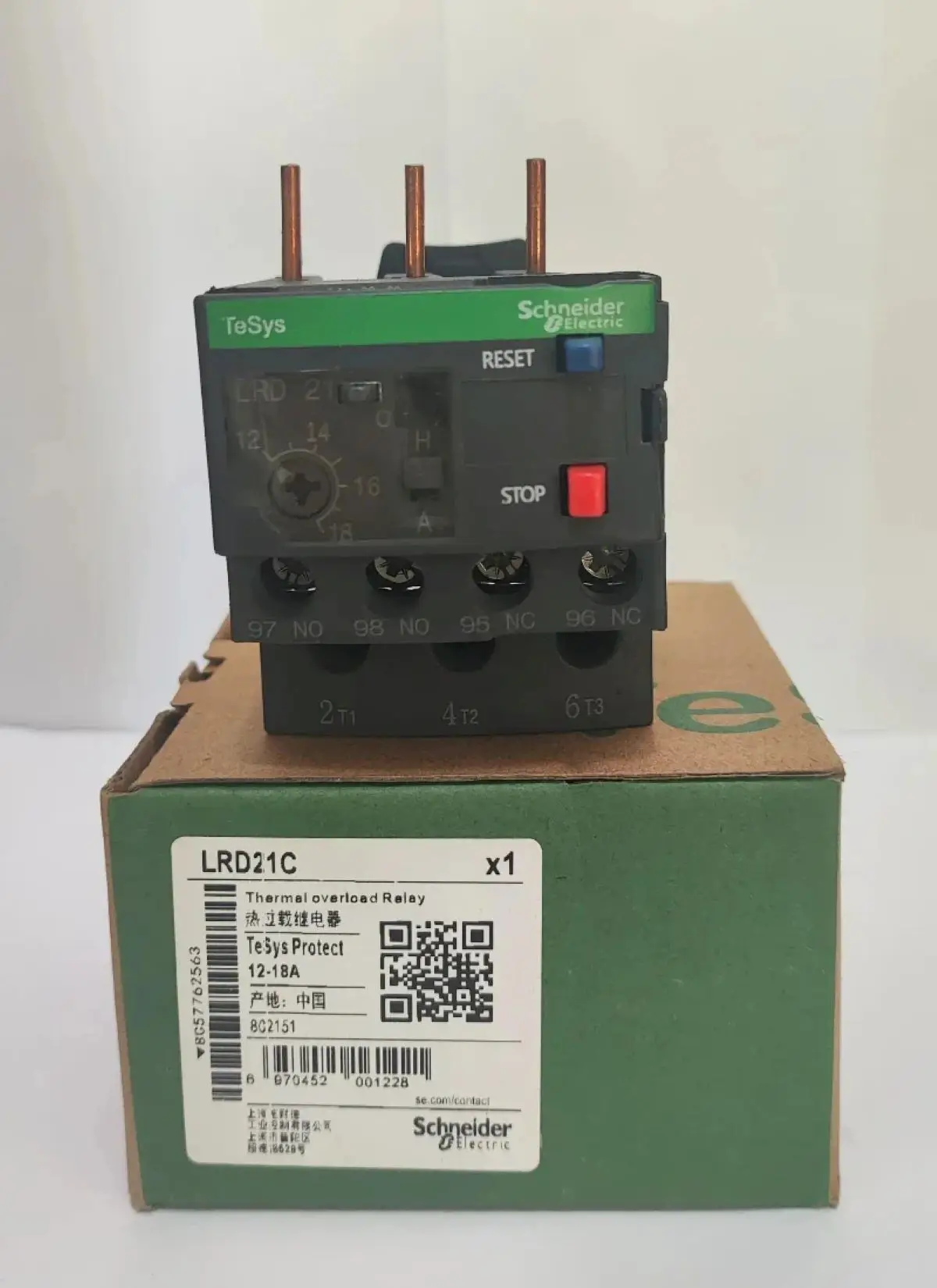 LRD21 LRD21C LR-D21C 12-18A Thermal overload relay, TeSys LRD, 12...18 A, class 10A
LRD21 LRD21C LR-D21C 12-18A Thermal overload relay, TeSys LRD, 12...18 A, class 10A