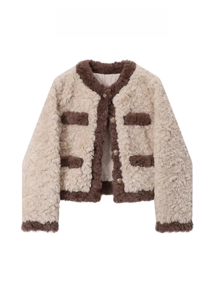 Женская утепленная стеганая куртка из овечьей шерсти с хлопковым наполнителем, осенне-зимняя, в корейском стиле, для повседневной носки, свободного кроя, с круглым вырезом, на пуговицах
Женская утепленная стеганая куртка из овечьей шерсти с хлопковым наполнителем, осенне-зимняя, в корейском стиле, для повседневной носки, свободного кроя, с круглым вырезом, на пуговицах