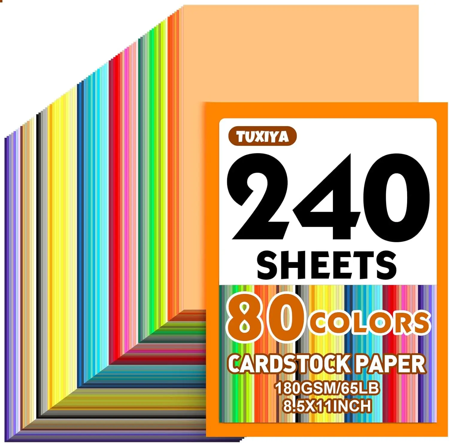 240 Sheets Colored Cardstock, 80 Assorted Colors, 180 GSM, 8.5x11" for Crafts & Printing
240 Sheets Colored Cardstock, 80 Assorted Colors, 180 GSM, 8.5x11" for Crafts & Printing