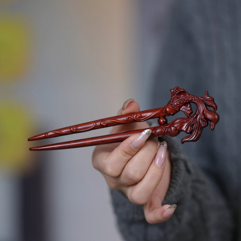 Koi Wood Hairpin Carved Dayu11 Rosewood Chinese Antique U-shaped Double Fishtail Hairpin Accessories for Women Hair Pins
Koi Wood Hairpin Carved Dayu11 Rosewood Chinese Antique U-shaped Double Fishtail Hairpin Accessories for Women Hair Pins