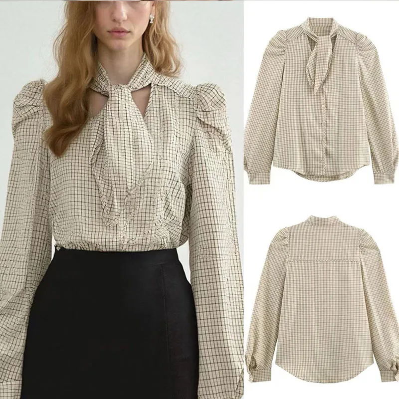 2025 Autumn New Women's Fashion Collection Plaid Shirt with Bow Accent, Stylish and Versatile
2025 Autumn New Women's Fashion Collection Plaid Shirt with Bow Accent, Stylish and Versatile