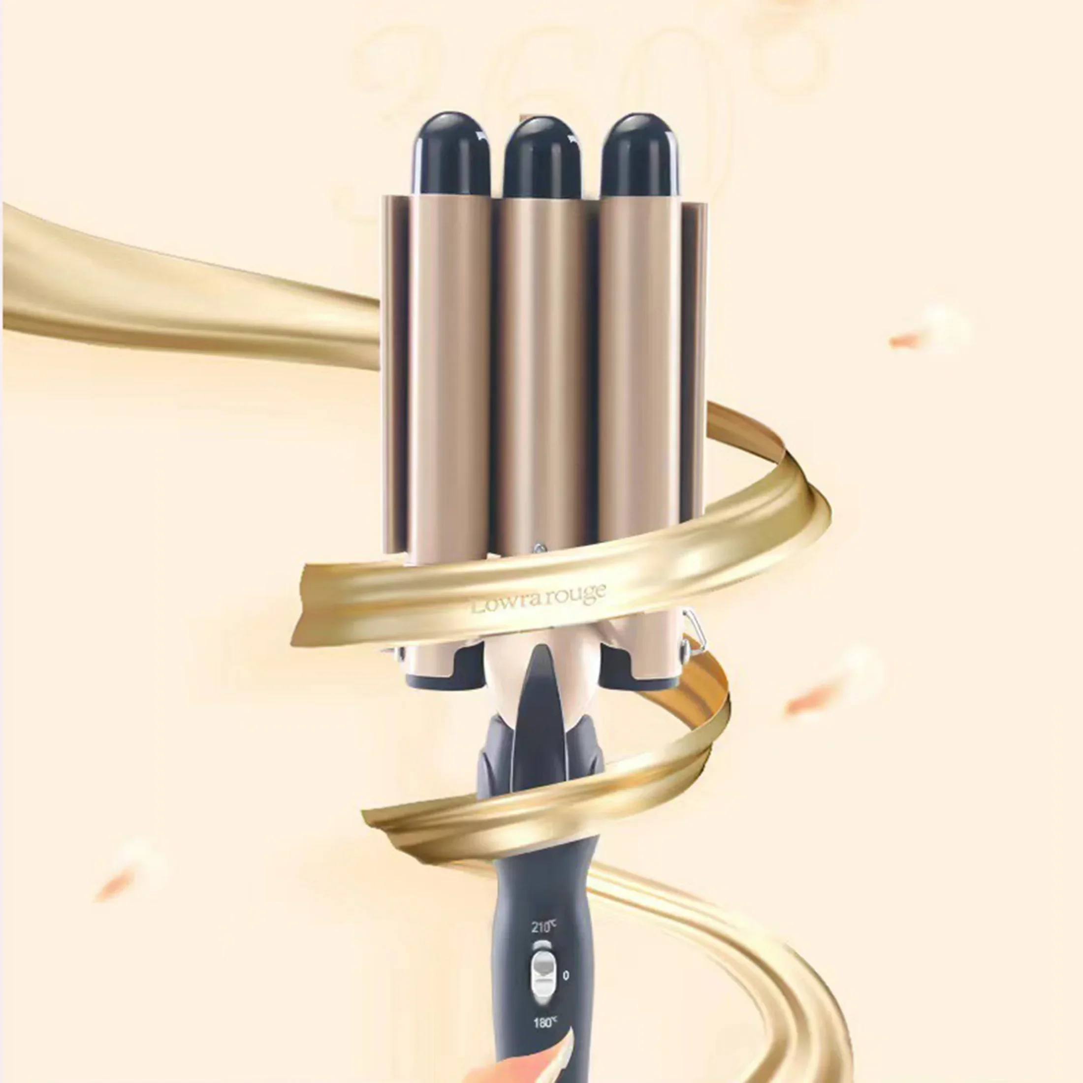 3-Barrel Ceramic Hair Curler Iron with Digital TemperatureControl -Sleek Metallic Finish, Anti-Scald, Ideal for Home Use byWomen
3-Barrel Ceramic Hair Curler Iron with Digital TemperatureControl -Sleek Metallic Finish, Anti-Scald, Ideal for Home Use byWomen