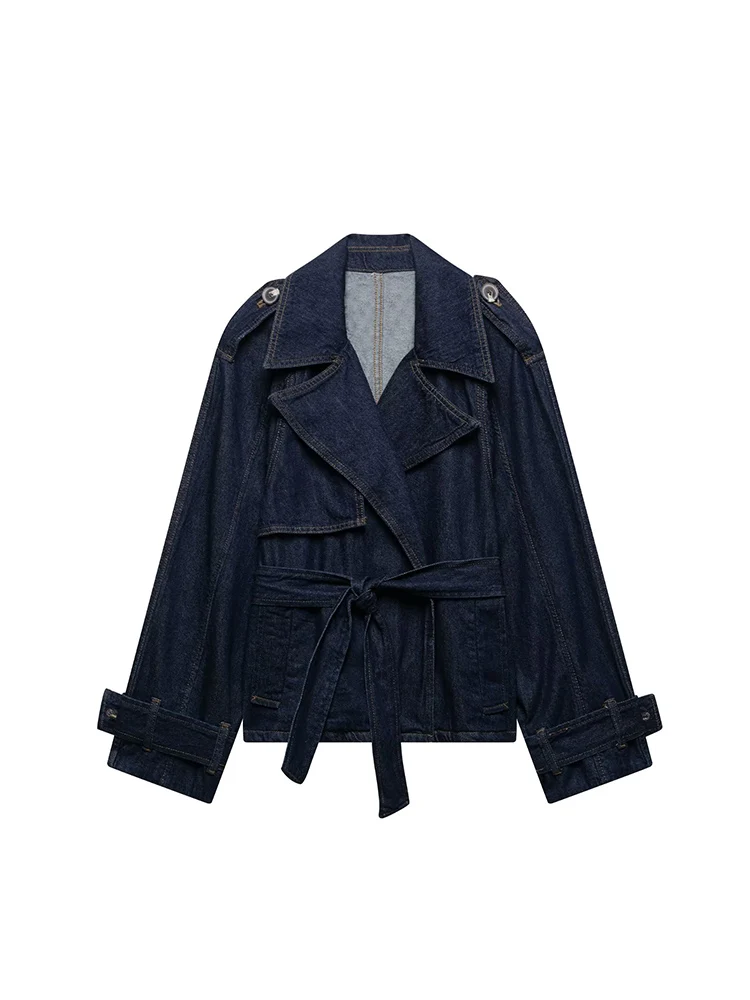 European and American style women's clothing new fashion trend leisure belt short wide version design denim windbreaker
European and American style women's clothing new fashion trend leisure belt short wide version design denim windbreaker