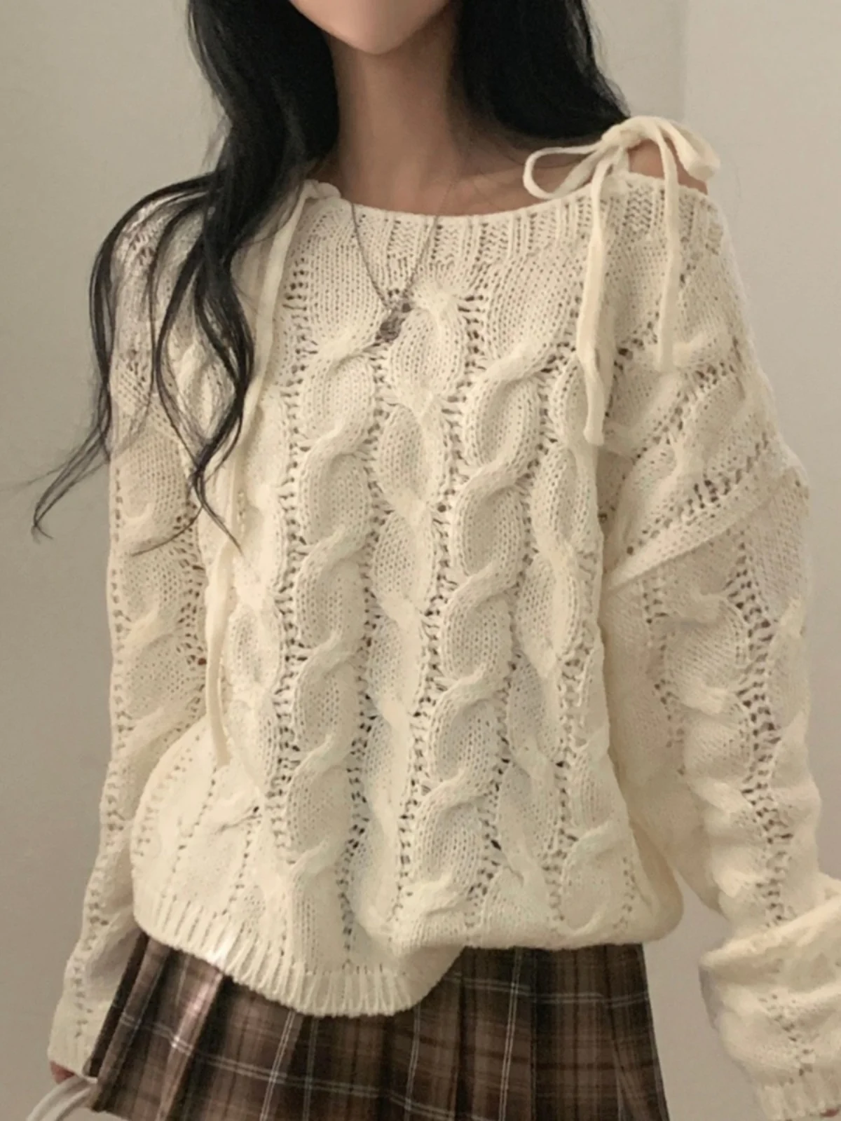 Chic Winter Anti-Aging Knitted Sweater Off-oulder Long Sve Loose Women's Top Commute Sle Straight Cut Polyacryl Fiber
Chic Winter Anti-Aging Knitted Sweater Off-oulder Long Sve Loose Women's Top Commute Sle Straight Cut Polyacryl Fiber