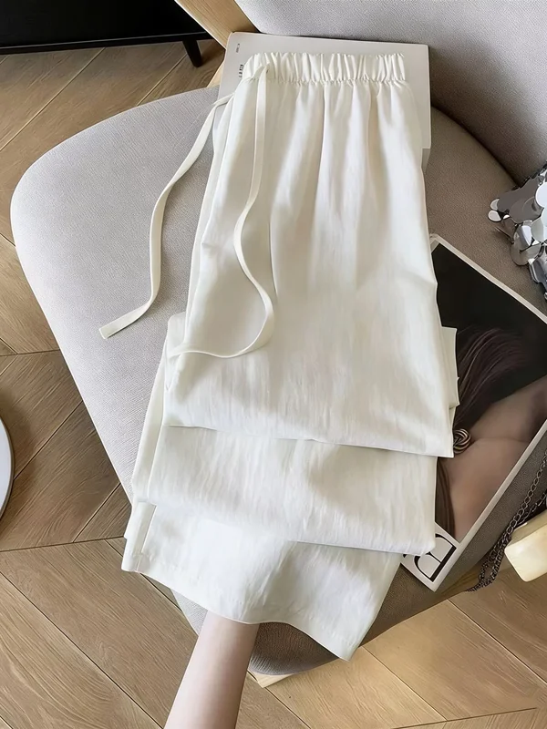 White Drawstring Wide Leg Pants Loose Fit Spring Summer Thin Home Pants Drapey Large Size Casual Straight Leg Walking Pants
White Drawstring Wide Leg Pants Loose Fit Spring Summer Thin Home Pants Drapey Large Size Casual Straight Leg Walking Pants