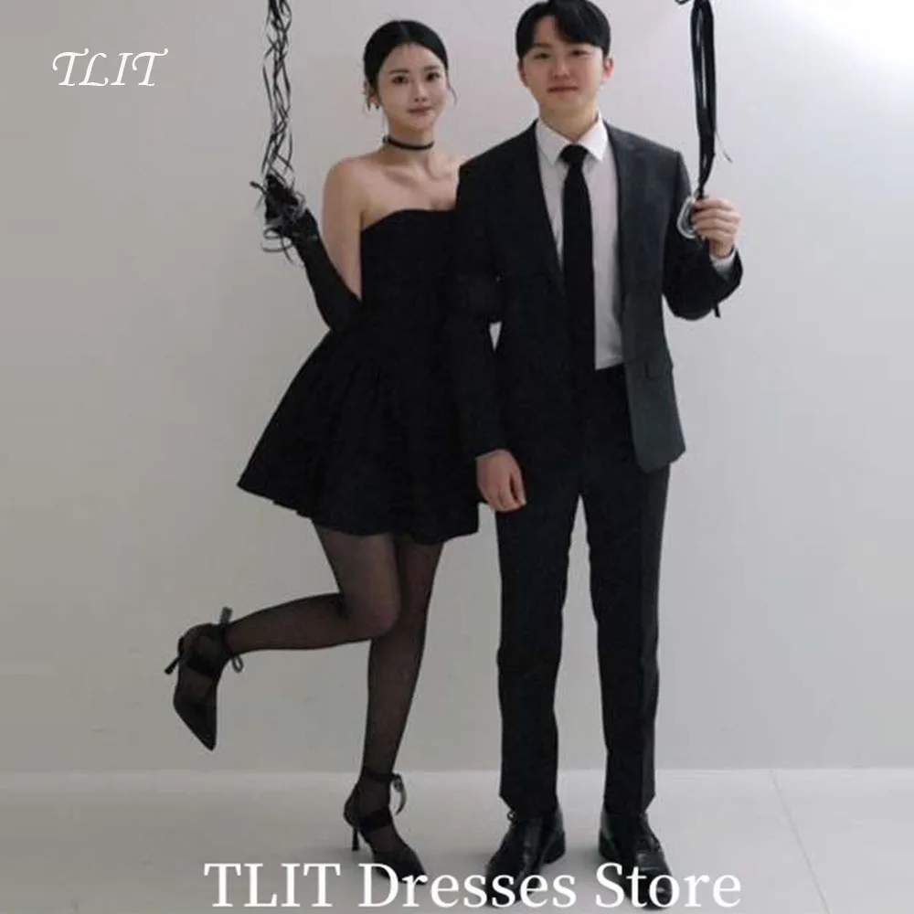 TLIT Simple Black Satin Evening Gown Dress Wedding Dress Photo Shoot Stapless Prom Gown Mini-Length Customized Formal Party
TLIT Simple Black Satin Evening Gown Dress Wedding Dress Photo Shoot Stapless Prom Gown Mini-Length Customized Formal Party