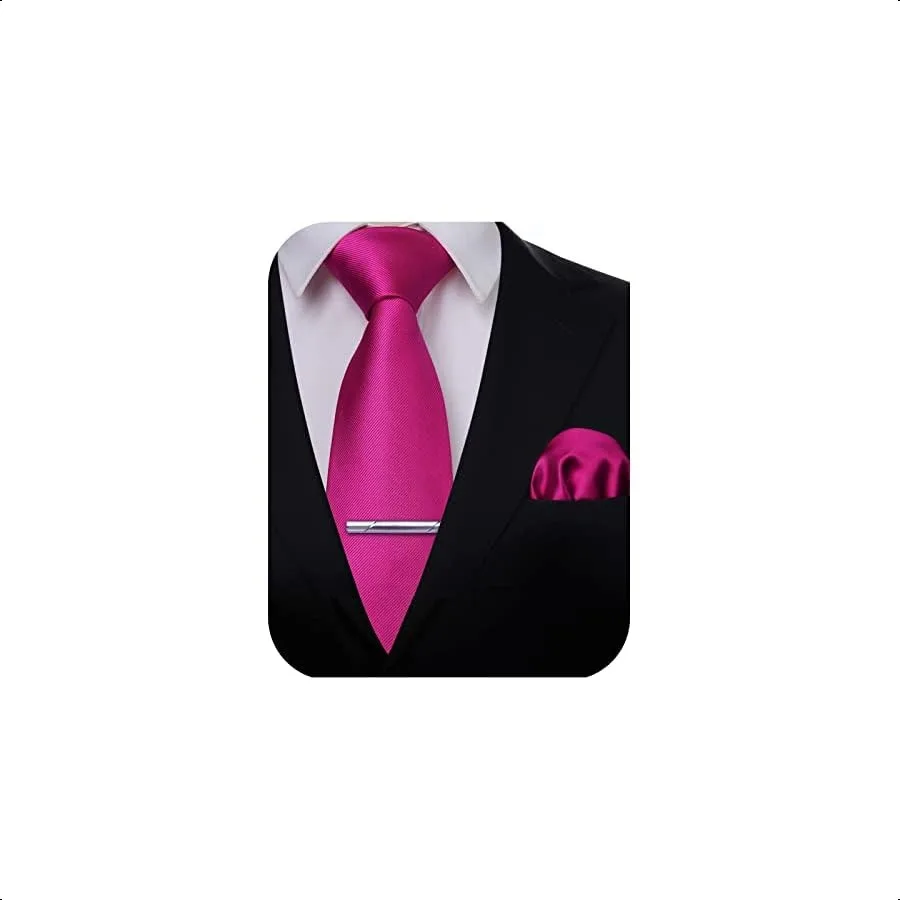 HISDERN Mens Ties Solid Color Wedding Ties and Pocket Square Neckties Clip Sets Business Formal Satin Ties for Men
HISDERN Mens Ties Solid Color Wedding Ties and Pocket Square Neckties Clip Sets Business Formal Satin Ties for Men