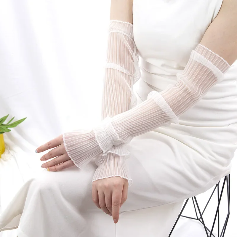 Summer Long Fingerless Gloves Women Outdoor Sun Protection Sleeves Thin Lace Mesh Arm Sleeve Sunscreen Uv Driving Mittens
Summer Long Fingerless Gloves Women Outdoor Sun Protection Sleeves Thin Lace Mesh Arm Sleeve Sunscreen Uv Driving Mittens