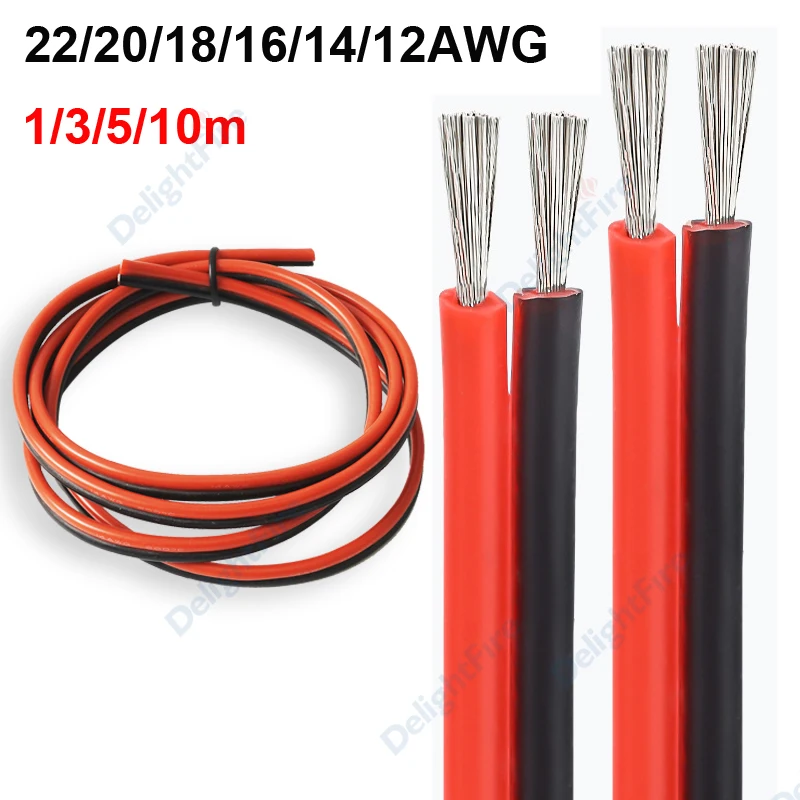 2Pin Flexible Silicone Cable 22/20/18/16/14/12AWG 2 Conductor Parallel Hook up Wire For Solar Panel Car Automotive Speaker
2Pin Flexible Silicone Cable 22/20/18/16/14/12AWG 2 Conductor Parallel Hook up Wire For Solar Panel Car Automotive Speaker