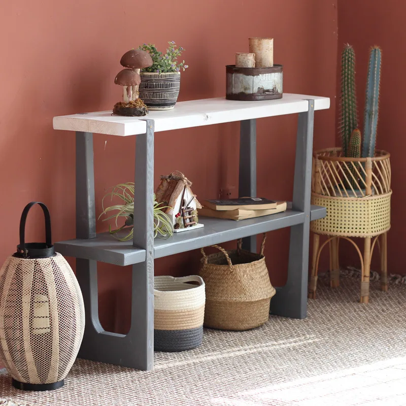 Pastoral style solid wood double-layer retro floor-to-ceiling flower stand garden courtyard balcony indoor green plant storage g
Pastoral style solid wood double-layer retro floor-to-ceiling flower stand garden courtyard balcony indoor green plant storage g