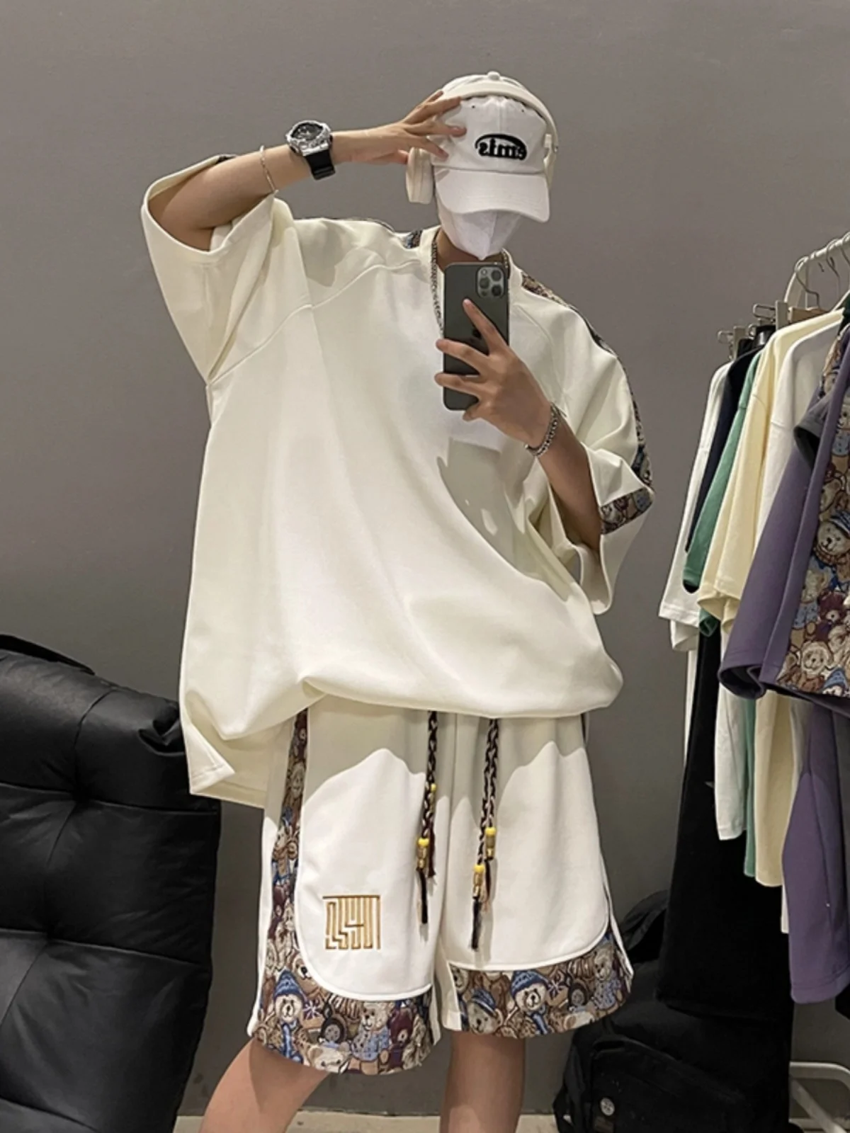 Комплект спортивной одежды American Sle для мужчин, летний модный комплект ort Sve orts, комплект из двух предметов, повседневная одежда Haome, полиэстер, спандекс 
Комплект спортивной одежды American Sle для мужчин, летний модный комплект ort Sve orts, комплект из двух предметов, повседневная одежда Haome, полиэстер, спандекс