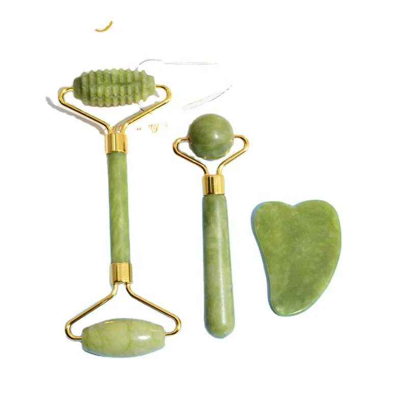 HEYAMO Private Label Skin Care Gusasha Facial Massage Noise Free Natural Crystal Stone Green Jade Roller Gua Sha Set With Box
HEYAMO Private Label Skin Care Gusasha Facial Massage Noise Free Natural Crystal Stone Green Jade Roller Gua Sha Set With Box