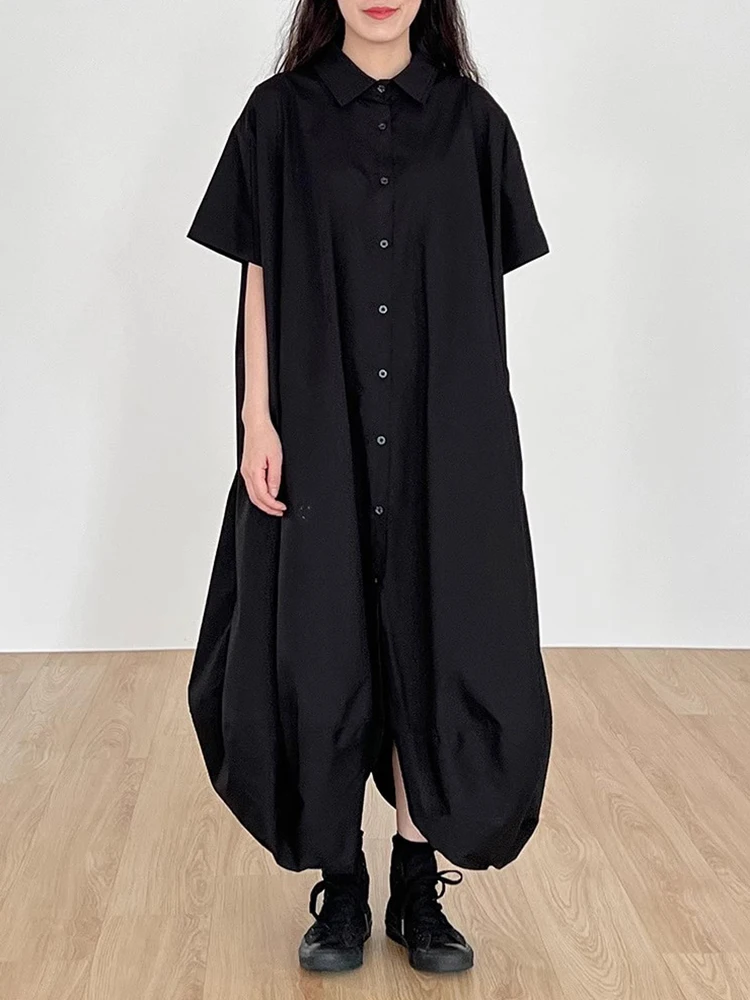 Tannt Women Dress Short Sleeves Asymmetry Black Shirts Dresses Irregular Vintage Casual Summer Long Dresses For Women
Tannt Women Dress Short Sleeves Asymmetry Black Shirts Dresses Irregular Vintage Casual Summer Long Dresses For Women