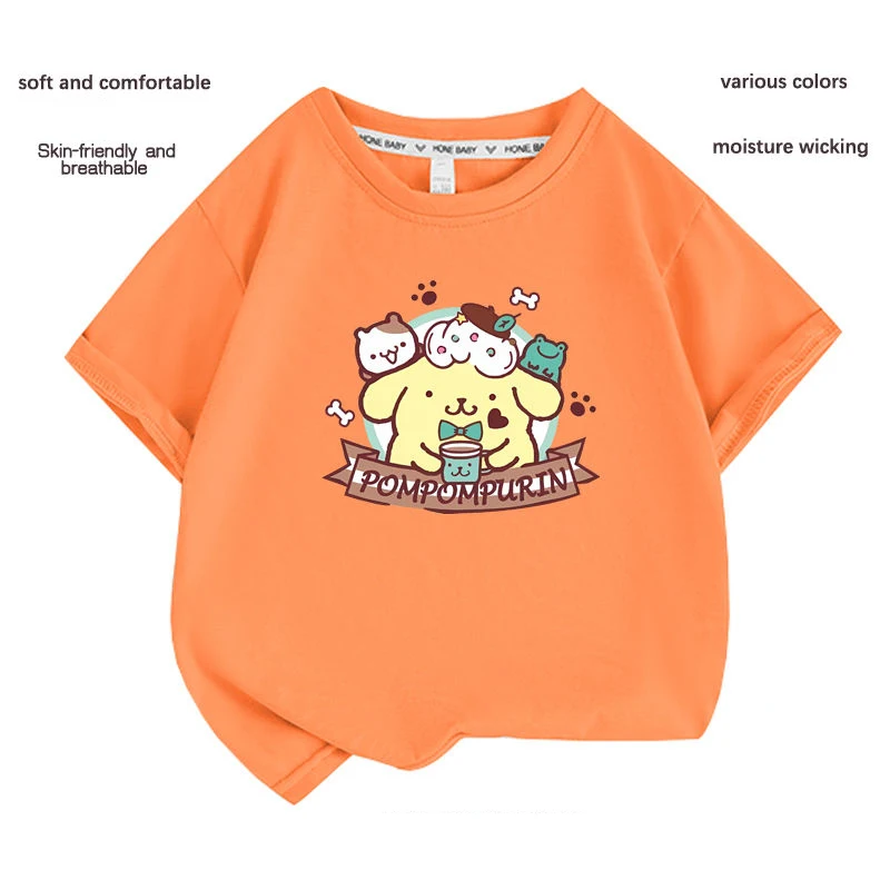 Sanrios Kawaii Anime Pom Pom Purin New Short-Sleeved T-Shirt Cute Cartoon Pure Cotton Summer Children's Loose Top Birthday Gift
Sanrios Kawaii Anime Pom Pom Purin New Short-Sleeved T-Shirt Cute Cartoon Pure Cotton Summer Children's Loose Top Birthday Gift